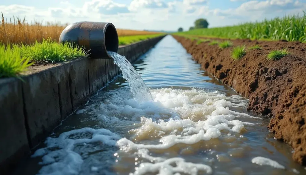 Réseau d’irrigation en fonctionnement